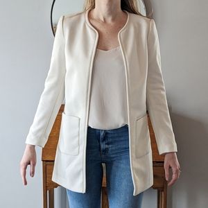 H&M Ivory Long Jacket - Scuba Material